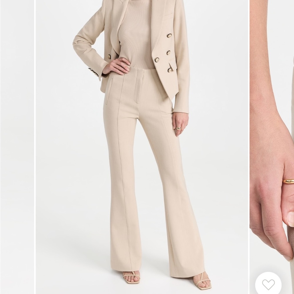 Veronica Beard Cream Boot Cut Pants